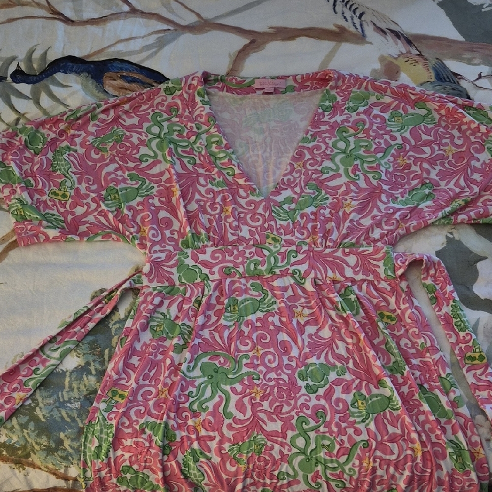 Lilly Pulitzer Pink and Green Floral Dress